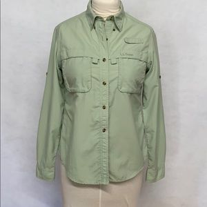 LLBean Tropicwear Shirt mint green Sz S